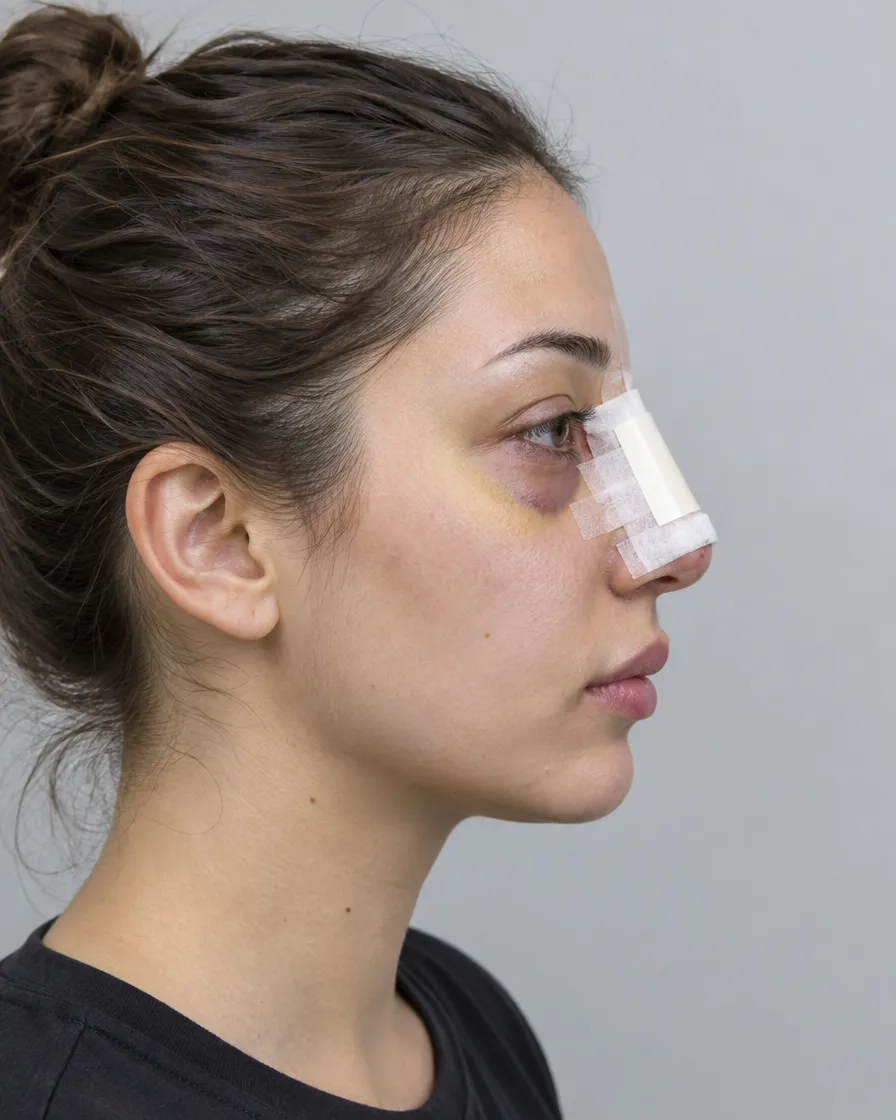 Día 1 después de la rinoplastia
